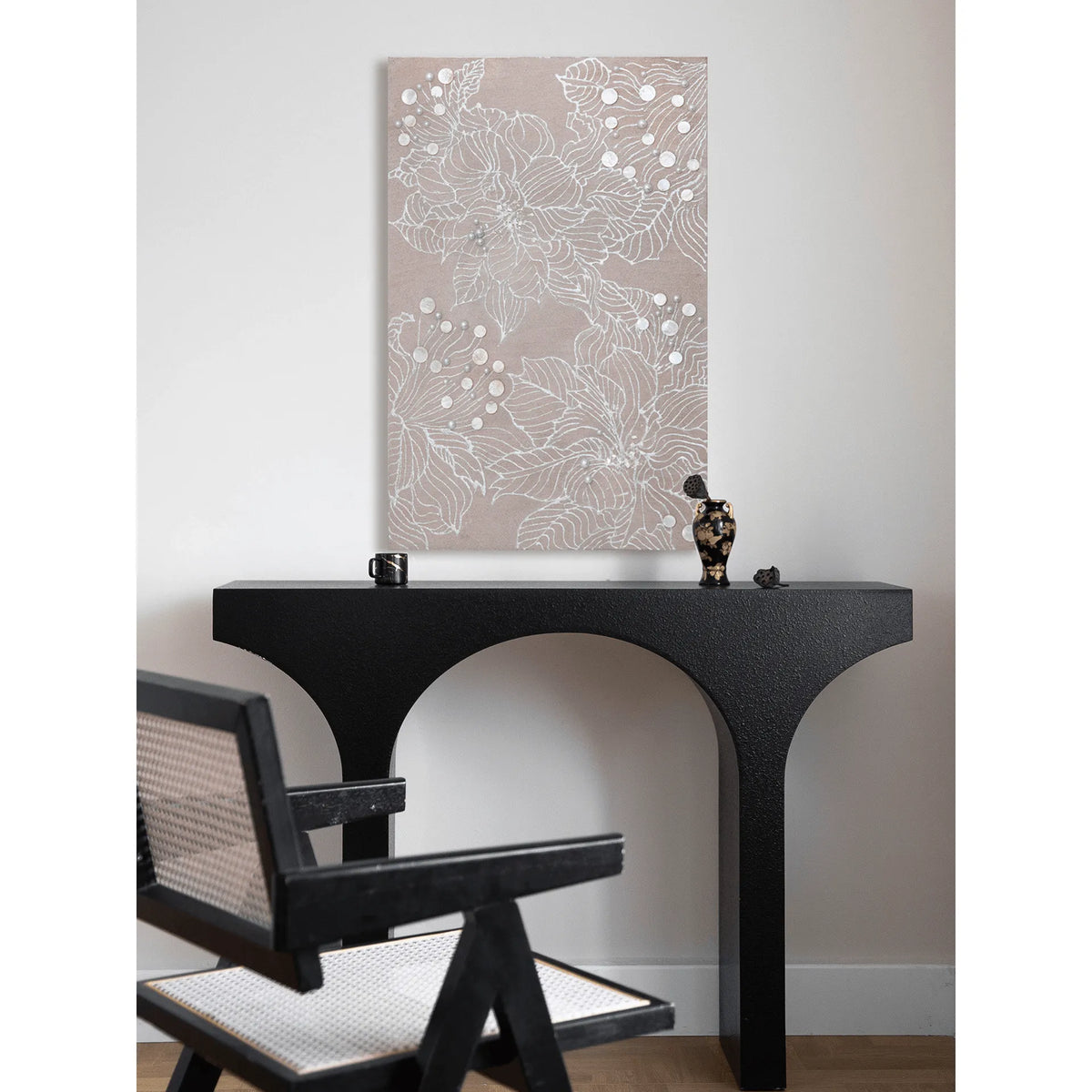 Textured Floral Mother of Pearl Wall Art for Elegant Hallways Main Product Image