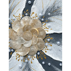 Textured Floral Mother of Pearl Wall Art Series with Gold Frame