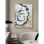 Textured Floral Mother of Pearl Wall Art Series with Gold Frame Main Product Image