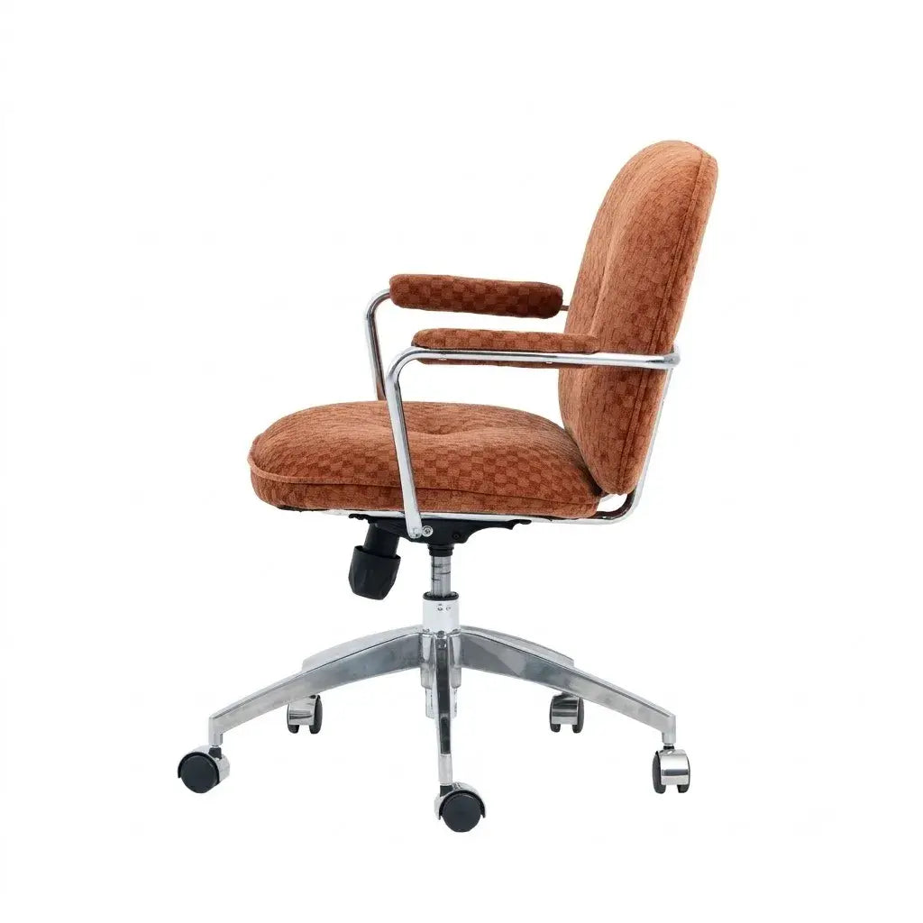 Textured Jacquard Office Chair With Lift Swivel Base and Polished Arms
