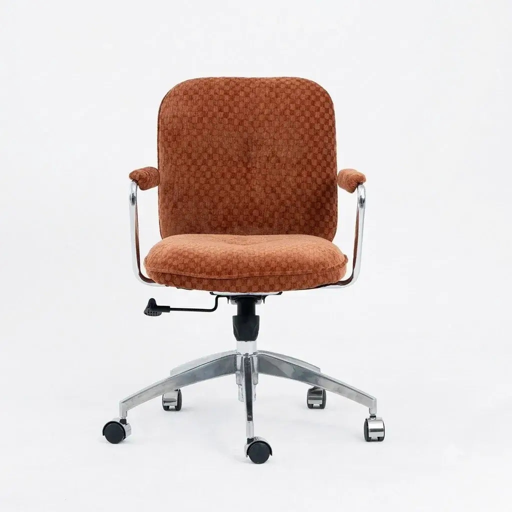 Textured Jacquard Office Chair With Lift Swivel Base and Polished Arms