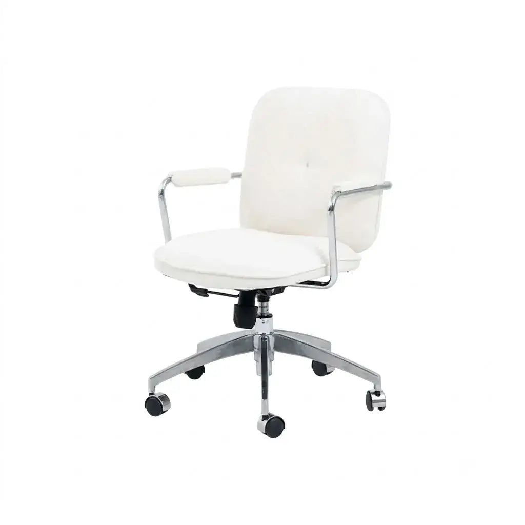 Textured Jacquard Office Chair With Lift Swivel Base and Polished Arms