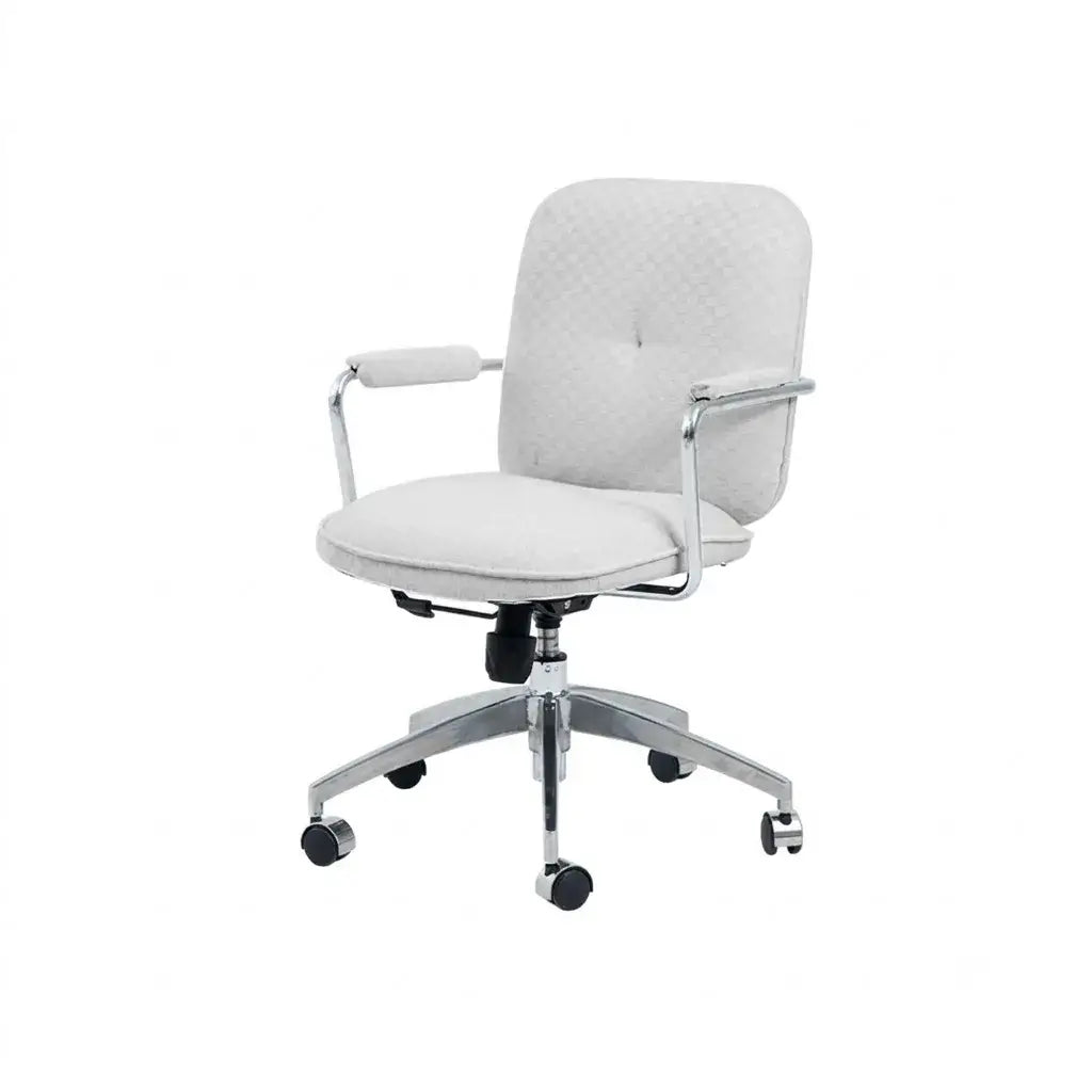 Textured Jacquard Office Chair With Lift Swivel Base and Polished Arms