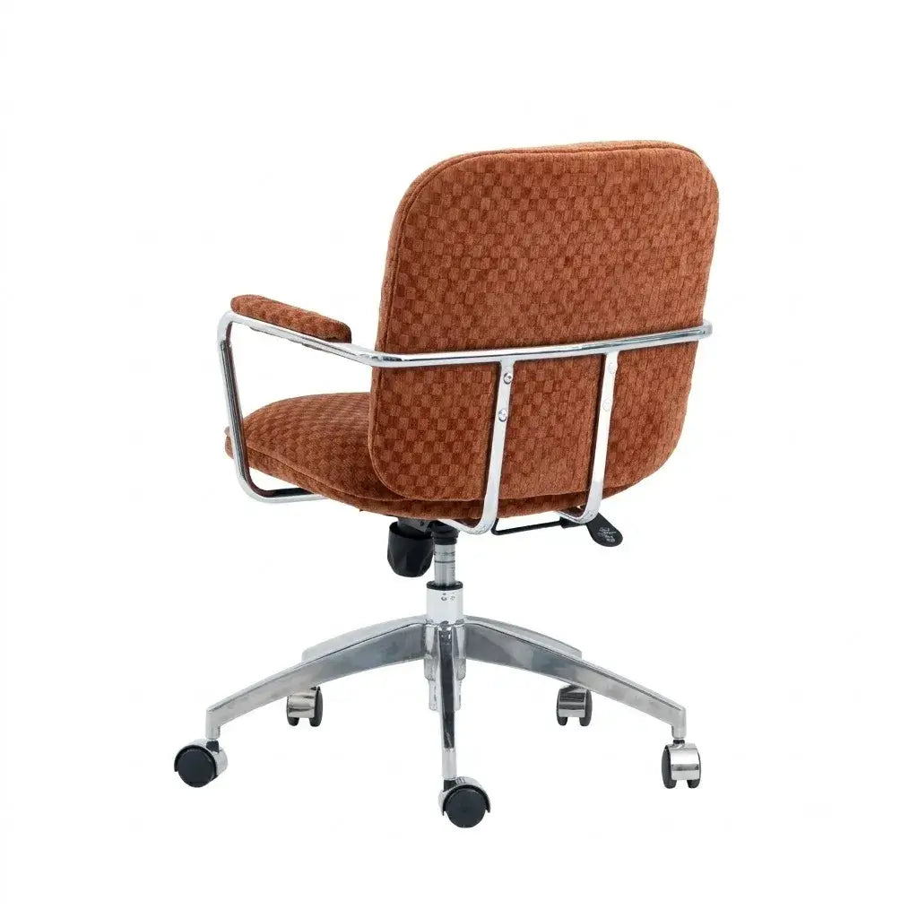 Textured Jacquard Office Chair With Lift Swivel Base and Polished Arms