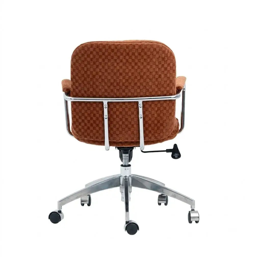 Textured Jacquard Office Chair With Lift Swivel Base and Polished Arms