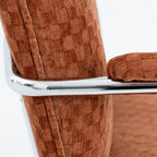 Textured Jacquard Office Chair With Lift Swivel Base and Polished Arms