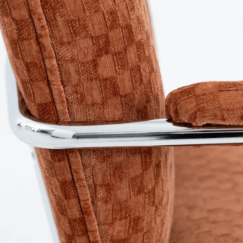 Textured Jacquard Office Chair With Lift Swivel Base and Polished Arms