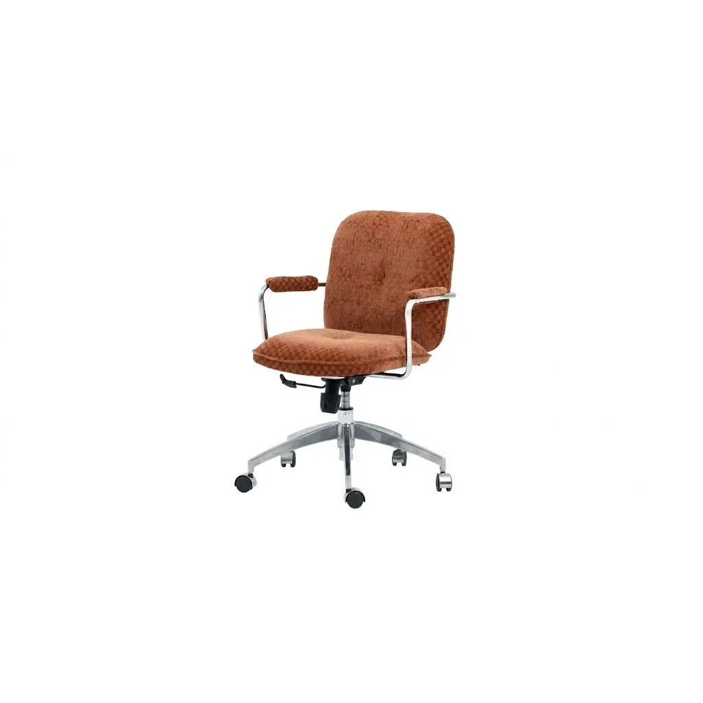 Textured Jacquard Office Chair With Lift Swivel Base and Polished Arms