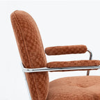 Textured Jacquard Office Chair With Lift Swivel Base and Polished Arms
