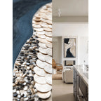 Textured Mother of Pearl Wall Art Diptych With Black Frame