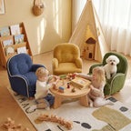 Textured Pudding Accent Chair with Rounded Arms for Cozy Kids Corners