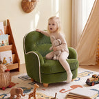 Textured Pudding Accent Chair with Rounded Arms for Cozy Kids Corners