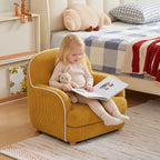 Textured Pudding Accent Chair with Rounded Arms for Cozy Kids Corners