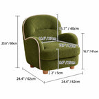 Textured Pudding Accent Chair with Rounded Arms for Cozy Kids Corners Dimensions