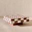 Three-Dimensional Checkerboard Marble Coffee Table with Floating Base