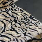 Tiger Print Chair and Ottoman Set, Italian Vintage Lounge Accent