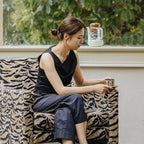 Tiger Print Chair and Ottoman Set, Italian Vintage Lounge Accent