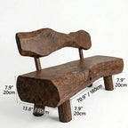 Time-Worn Solid Wood Indoor Bench: Wabi-Sabi Seating with Tactile Warmth Dimensions