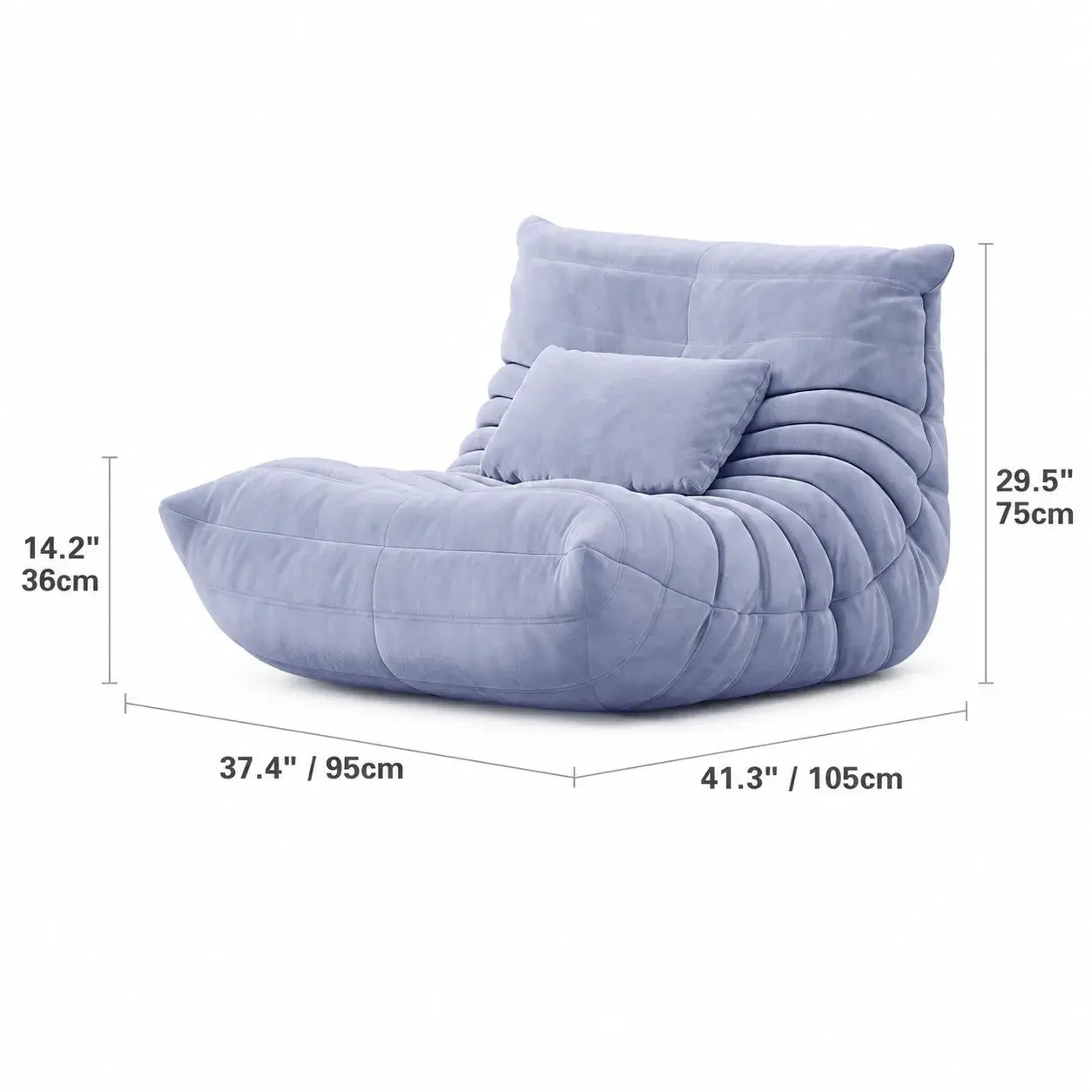 Togo Caterpillar Zebra Accent Lounge Chair with Sculpted Low Profile