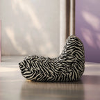 Togo Caterpillar Zebra Accent Lounge Chair with Sculpted Low Profile
