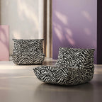 Togo Caterpillar Zebra Accent Lounge Chair with Sculpted Low Profile