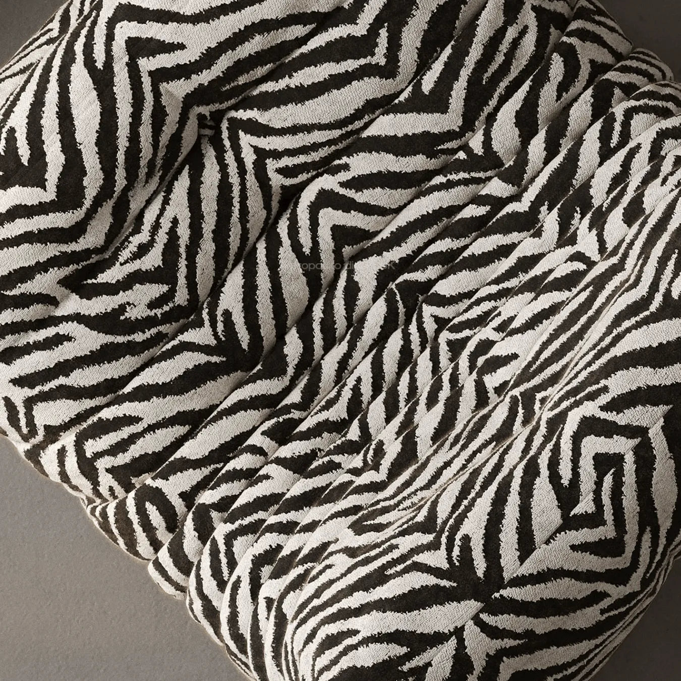 Togo Caterpillar Zebra Accent Lounge Chair with Sculpted Low Profile