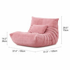 Togo Caterpillar Zebra Accent Lounge Chair with Sculpted Low Profile
