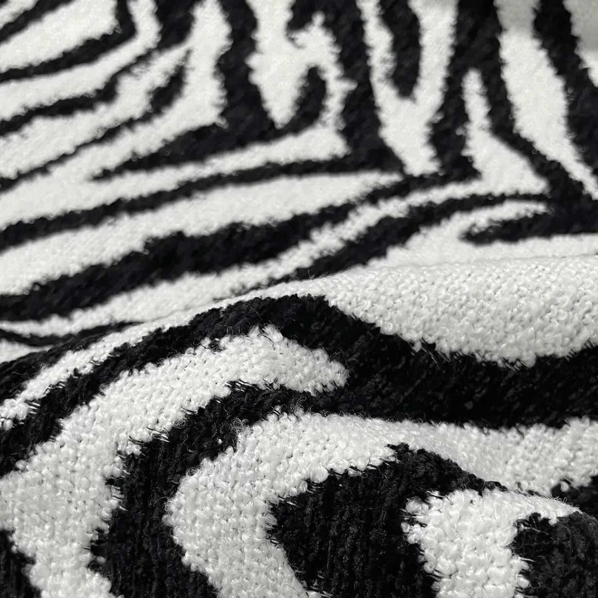 Togo Caterpillar Zebra Accent Lounge Chair with Sculpted Low Profile