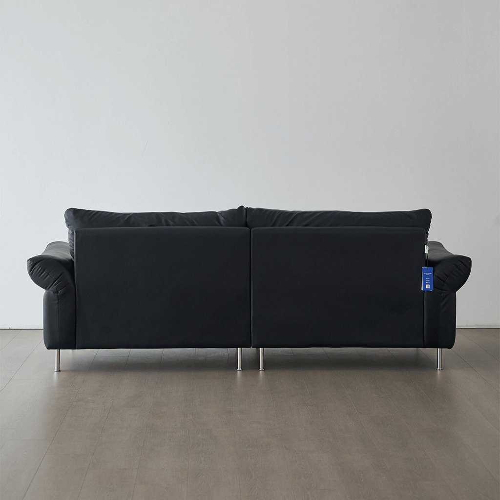 Top-Grain Leather Sofa with Elegant Armrest Design