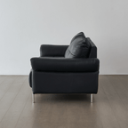 Top-Grain Leather Sofa with Elegant Armrest Design