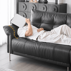 Top-Grain Leather Sofa with Elegant Armrest Design