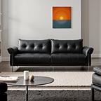 Top-Grain Leather Sofa with Elegant Armrest Design Main Product Image