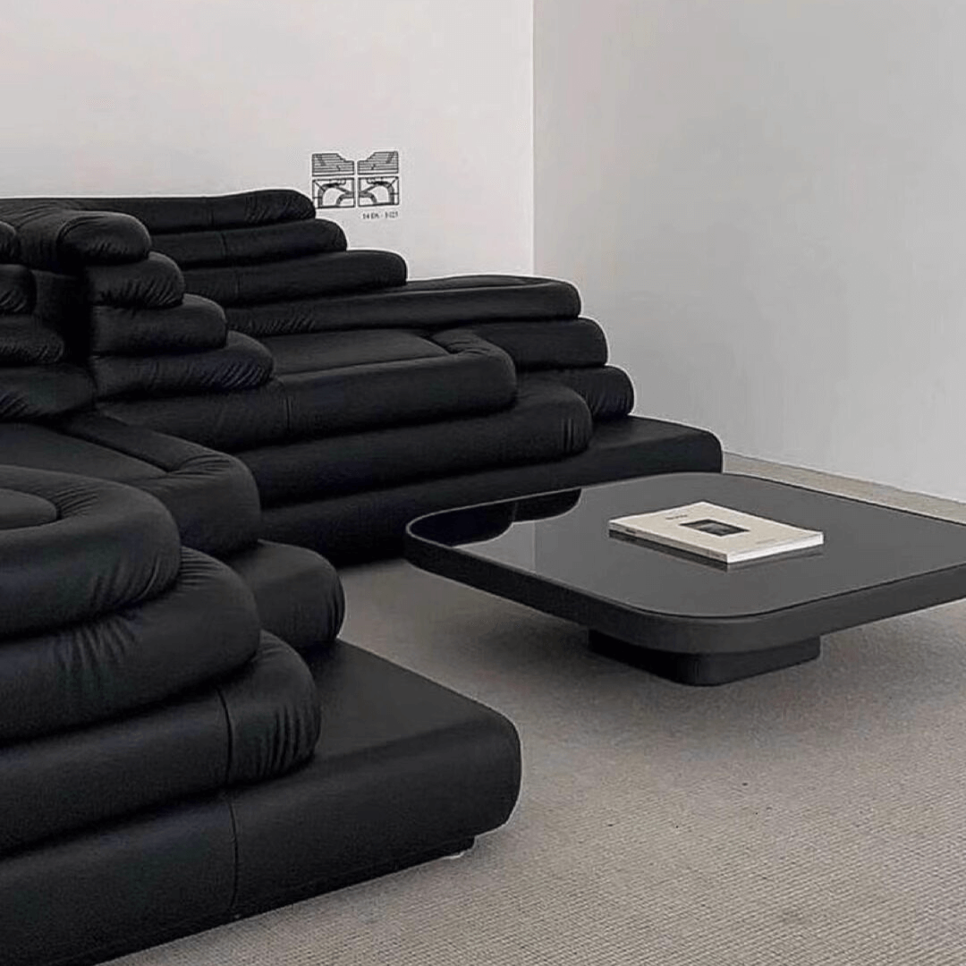 Topographic Lounge Sofa Featuring Tiered Cushioning and Flexible Reconfiguration