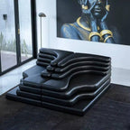 Topographic Lounge Sofa Featuring Tiered Cushioning and Flexible Reconfiguration