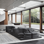 Topographic Lounge Sofa Featuring Tiered Cushioning and Flexible Reconfiguration