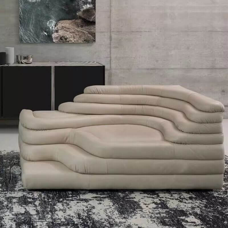 Topographic Lounge Sofa Featuring Tiered Cushioning and Flexible Reconfiguration