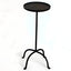 Traditional Black Metal Tray Top End Table with Four-Leg Base