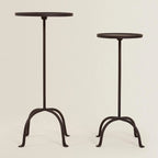 Traditional Black Metal Tray Top End Table with Four-Leg Base