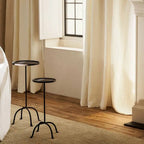 Traditional Black Metal Tray Top End Table with Four-Leg Base