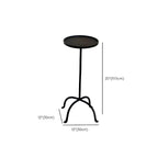 Traditional Black Metal Tray Top End Table with Four-Leg Base Dimensions