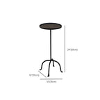 Traditional Black Metal Tray Top End Table with Four-Leg Base Dimensions