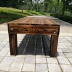Traditional Brown Pine Coffee Table – UV-Resistant Outdoor Wood Table