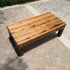 Traditional Brown Pine Coffee Table – UV-Resistant Outdoor Wood Table