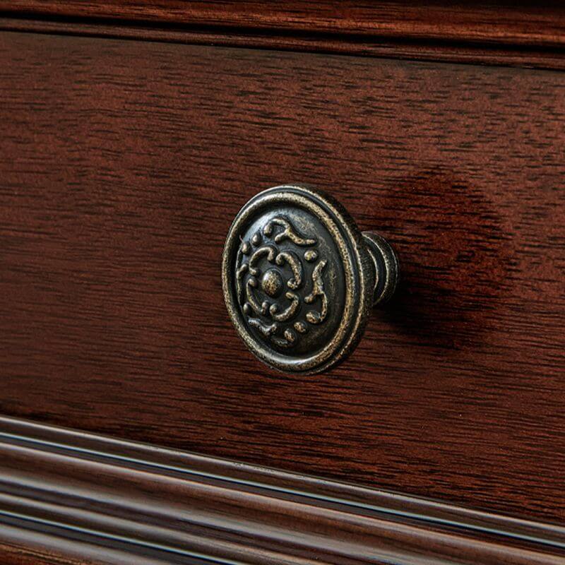 Traditional Brown Wood 3-Tier Drawer Storage Nightstand