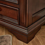 Traditional Brown Wood 3-Tier Drawer Storage Nightstand