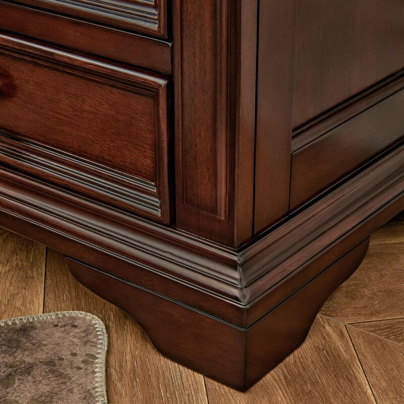 Traditional Brown Wood 3-Tier Drawer Storage Nightstand