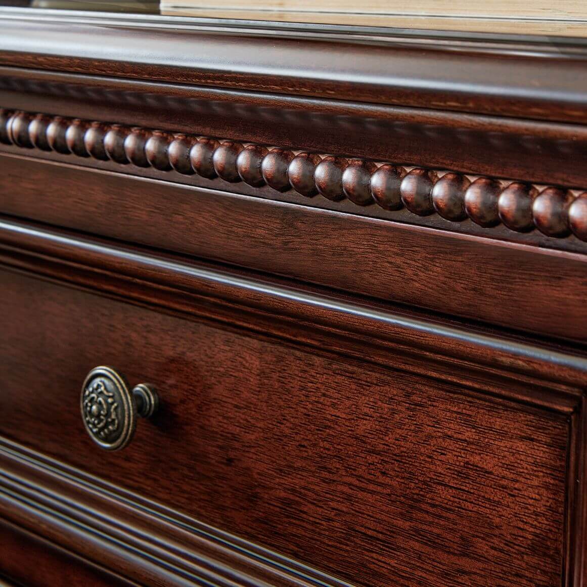 Traditional Brown Wood 3-Tier Drawer Storage Nightstand