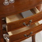 Traditional Half-Moon Console Table with Drawers – Solid Wood Entry Table in Walnut