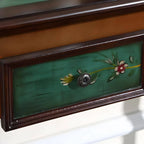 Traditional Hand-Painted Wood Console Table with Drawers and Open Shelf