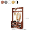 Traditional MDF Hall Tree with Adjustable Shelves & Double-Prong Hooks Dimensions